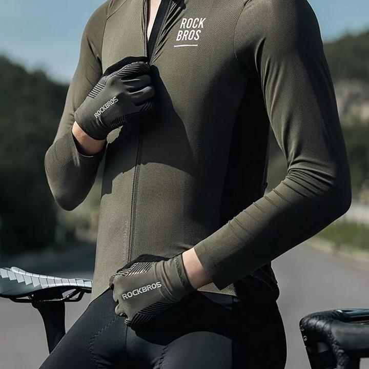 Actual product image Rockbros 16110006003 shock-absorbing cycling gloves size L - green and black (L)
