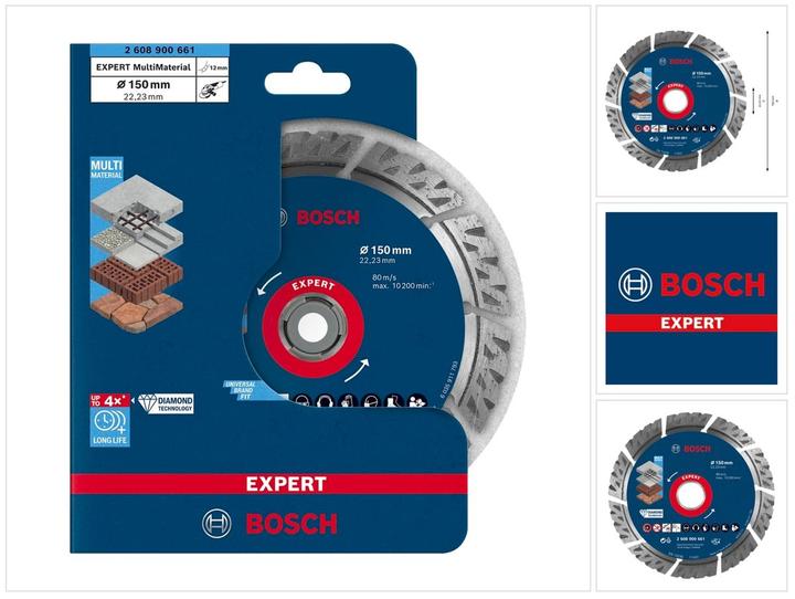 Produktbild Bosch Professional Zubehör EXPERT MultiMaterial Diamanttrennscheiben, 150 x 22,23 x 2,4 x 12 mm