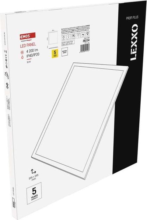 Image du produit Emos Luminaire LED encastré LEXXO Backlit 60×60, carré, blanc, 30W neutr.w. (4200 lm)