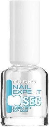Miss Sporty Miss Sports - Nail Expert Turbo Dry Top Coat Conditioner per accelerare l'asciugatura dello smalto (8 ml)
