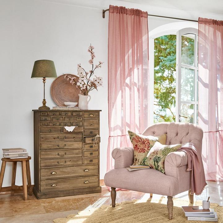 Produktbild Loberon Gardine Drimmelen rosa (H/B 250/135 cm)