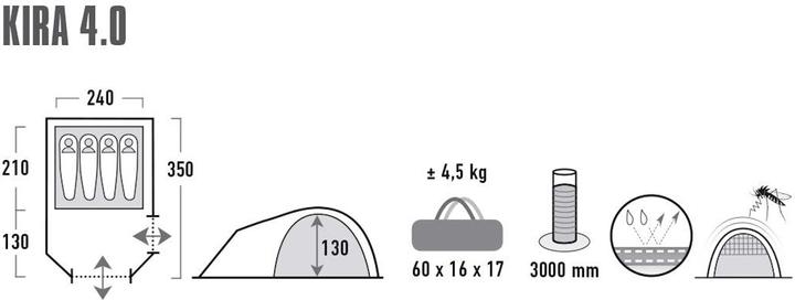 Productafbeelding High Peak Kira (Koepeltent, 4.60 kg, 4 personen)