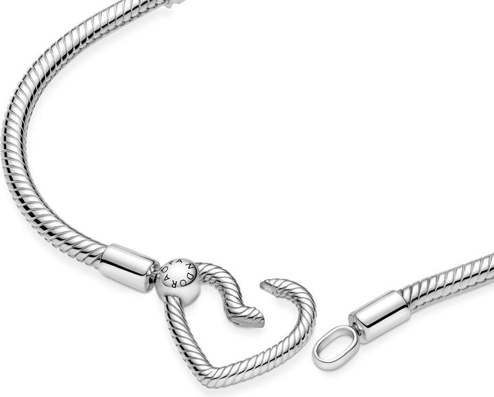 Immagine prodotto Pandora Bracciale Moments Snake Chain Heart Clasp (17 cm, Argento 925)