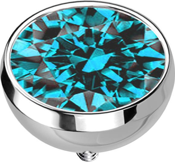 Immagine prodotto Star Piercing Ancora dermica emisfero d'argento con cristallo d'acqua (Titanio G23, senza ottone)