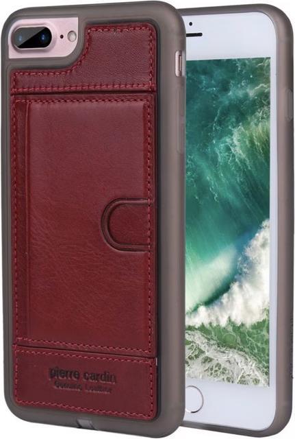 Image du produit Pierre Cardin iPhone 7 Plus / 8 Plus – Leder Case mit Kartenfach aussen, Rot (Apple iPhone 8 Plus, Apple iPhone 7 Plus)