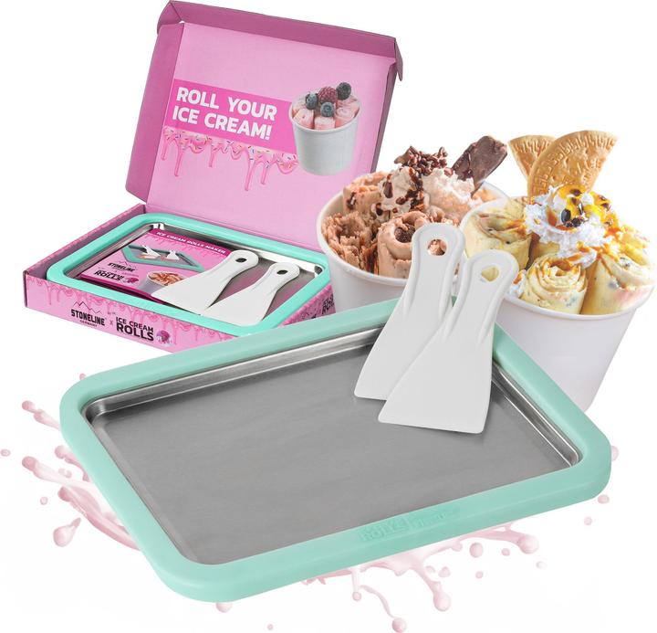 Produktbild Stoneline Ice Cream Rolls Maker, Eisplatte für Hausgemachte Eiscreme | Mint (CH-Stecker)