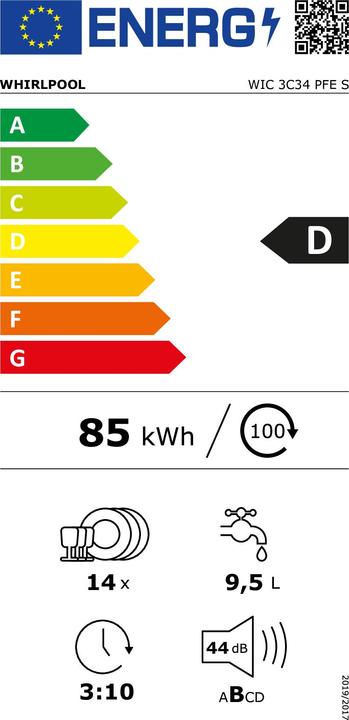 Energy Label Whirlpool WIC3C34PFES