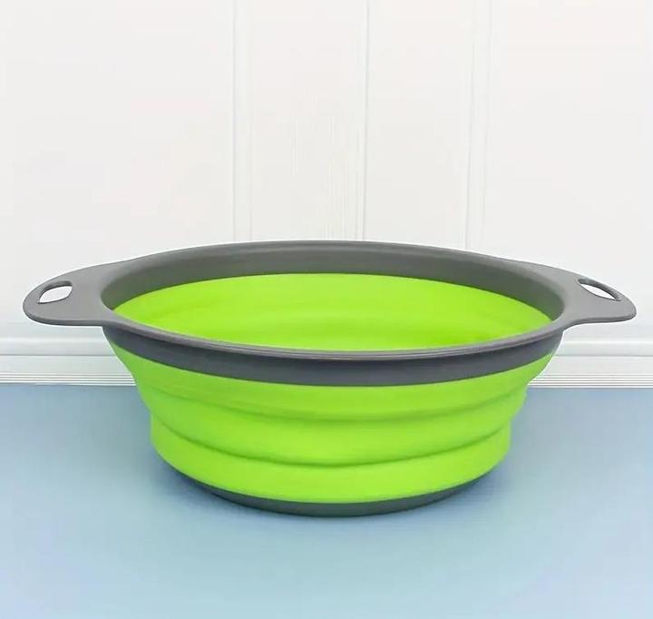 Actual product image ASMI Collapsible silicone strainer, foldable round drip tray