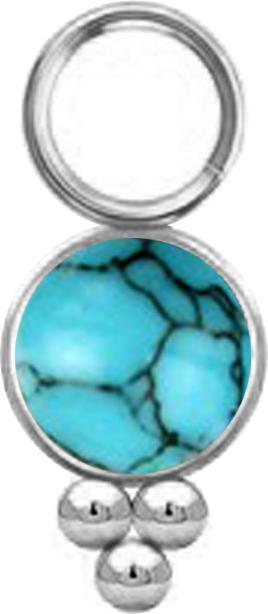 Produktbild Star Piercing Anhänger silber Türkis Stein mit Kugeln (ohne Messing, Chirurgenstahl 316L, Mineralisch)