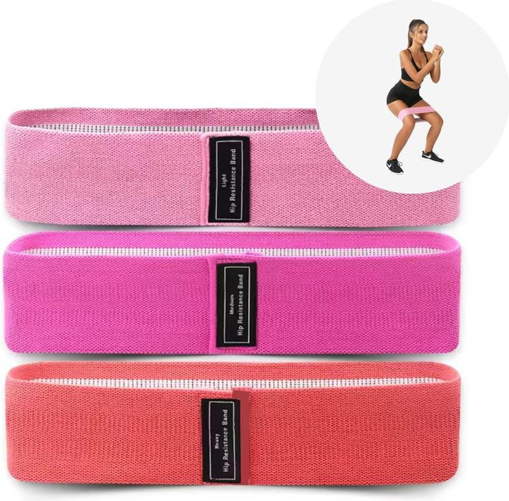 Hermex Glute-Band Hip-Resistance-Band Trainingsband Booty-Band Fitnessband (0.37 m, Stark, Leicht, Mittel)