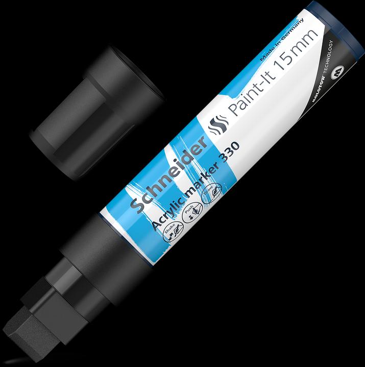 Actual product image Schneider Acrylic marker Paint-It 330 15mm black (Black, 15 mm, 1 x)