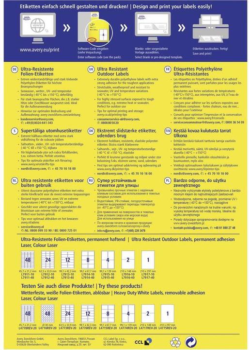 Actual product image Avery Ultra-resistant film labels