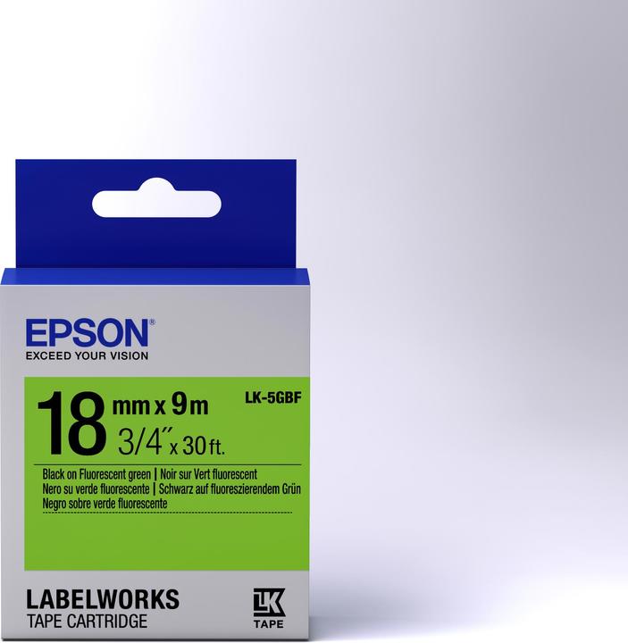 Actual product image Epson Label Cassette Lk-5gbf (1.80 cm, Black)