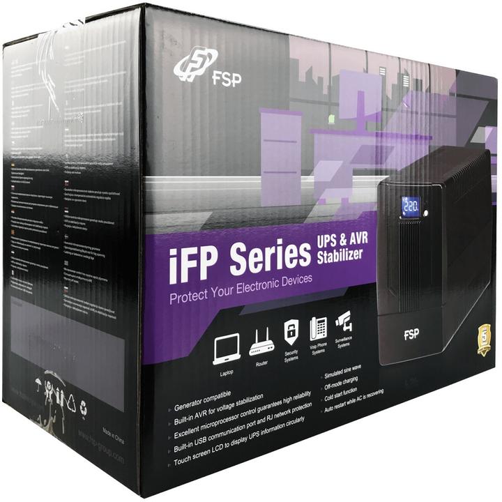 Actual product image Fortron UPS iFP1000 Line-interactive 1000VA (1000 VA, 600 W, Line-interactive UPS)
