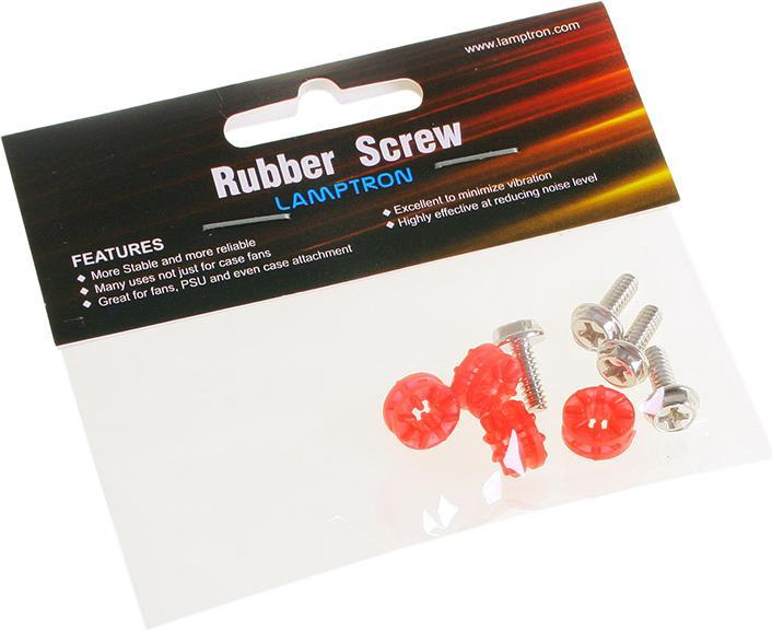Lamptron HDD Rubber Screws PRO - red