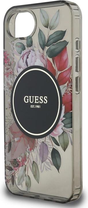 Produktbild Guess Case IML Flowers MagSafe for iPhone 16e black (Apple iPhone 16e)