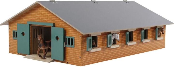 Actual product image Sombo Horse stable wood with 9 horse stables 1:32