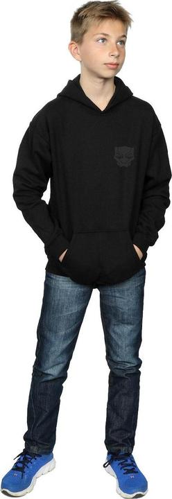 Produktbild Jungen Black Panther Schwarz auf Schwarz Brust Druck Hoodie (140, 146)