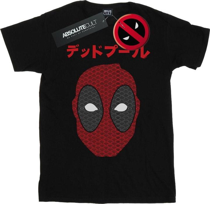 Actual product image Mens Deadpool Japanese Seigaiha Head T-Shirt (4XL)