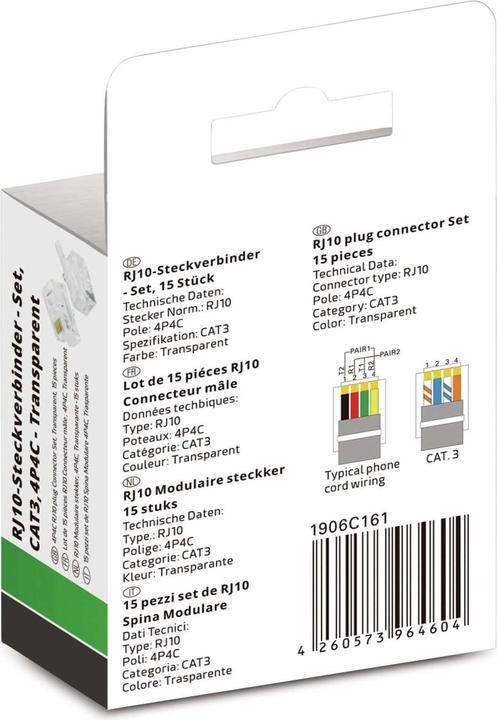 Valeurs nutritives et ingrédients Quadrios Kit de connecteurs modulaires, nombre de pôles 4P4C