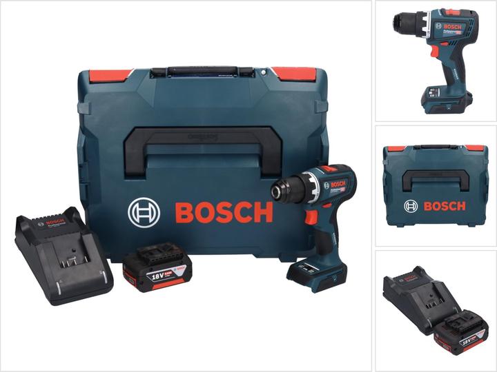 1x Bosch GSR 18V-90 C Professional cordless drill driver, 1x Bosch GBA 18 Volt 5.0 Ah rechargeable battery (2607337069), 1x Bosch GAL 18V-40 charger (1600A019RJ), 1x Bosch L-Boxx 136 (1600A012G0)