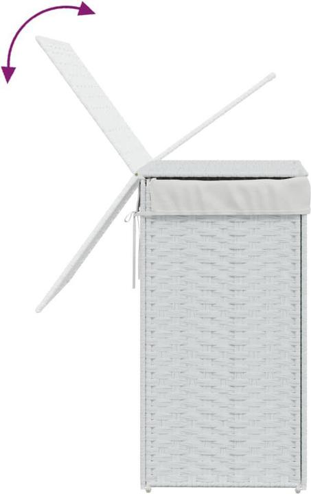 Actual product image VidaXL Laundry basket with lid White 46x33x60 cm Poly