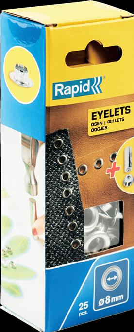 Actual product image Rapid Eyelets 8mm 25 pieces + insertion tool