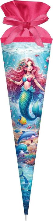 Goldbuch Schultüte Prinzessin Aqua 70 cm, Detailfarbe: Pink, Blau (70 cm, 1 x)