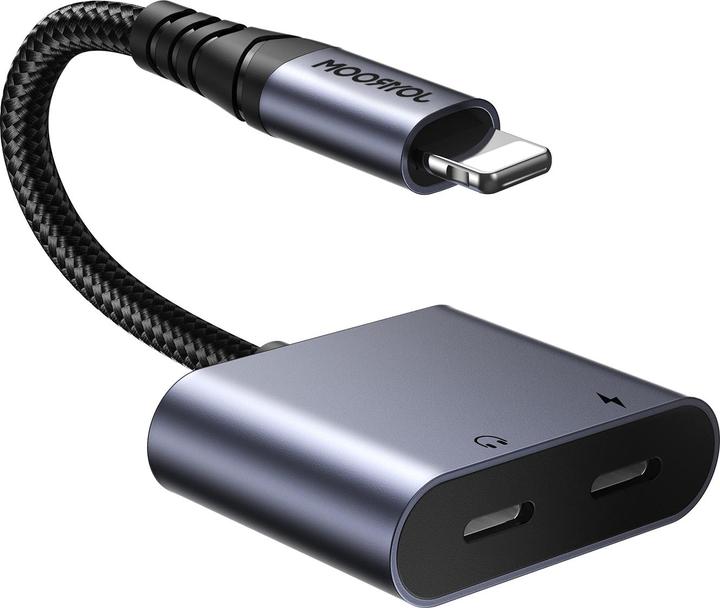 Actual product image Joyroom 2-in-1 Audio Adapter Lightning to Double Lightning - Black (Lightning, Lightning)
