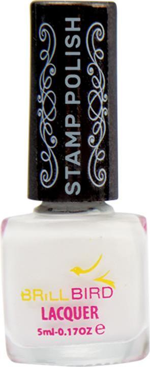 BrillBird Vernis à ongles à tampon - Blanc 5ml (Blanc, Vernis à ongles effet gel)