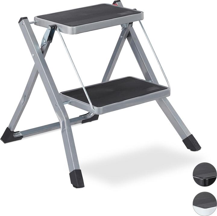 Actual product image Relaxdays Folding Step Ladder, 2 Rungs (Stile, 50 cm)