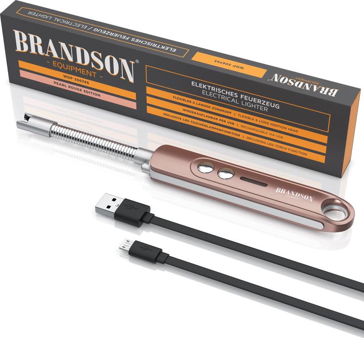 Actual product image Brandson Electric stick lighter, arc lighter, candle lighter, USB rechargeable, for fireplace, barbecue