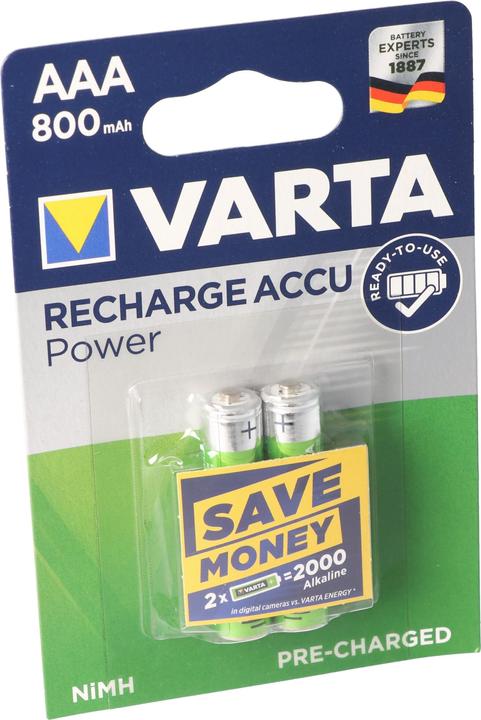 Accus Varta Aaa Ricaricabili 2 Batterie Ricaricabili Varta AAA 800 MAh - Per Telefono Gigaset O Altri Dispositivi Ad Alto Consumo Batterie AAA Ad Alta Capacità - Foto 3