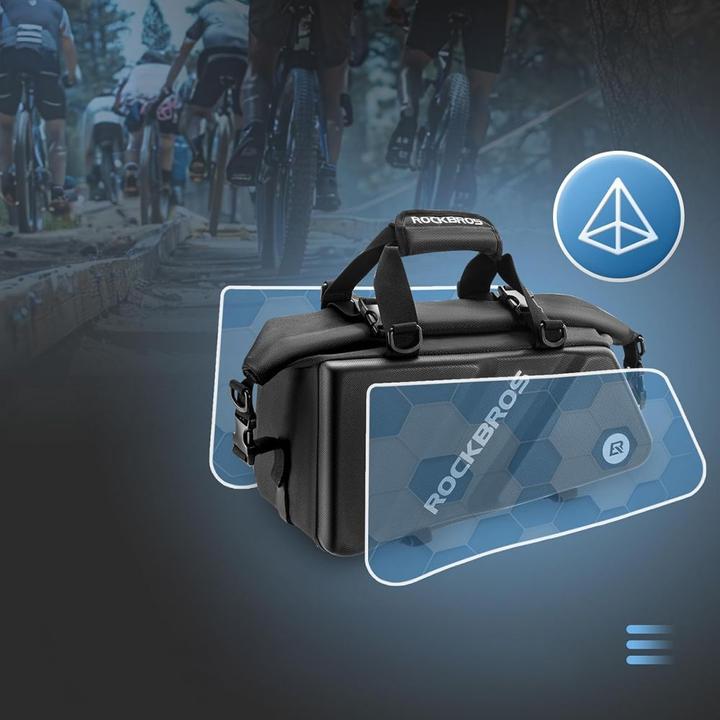 Actual product image Rockbros 30140090001 bicycle bag for trunk 11.6l - black (11.60 l, Luggage carrier bag)