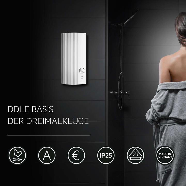 Produktbild AEG Haustechnik DDLE Basis 18 kW Elektronischer Durchlauferhitzer, Temperaturwahl durch Anwendungssymbole