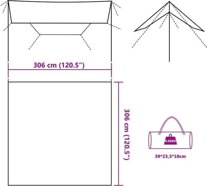 Actual product image VidaXL Waterproof tarp (Tarp, 0.95 kg)