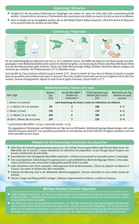 Valori nutrizionali e ingredienti Holle Latte di partenza biologico 1 (460 g, dalla nascita)