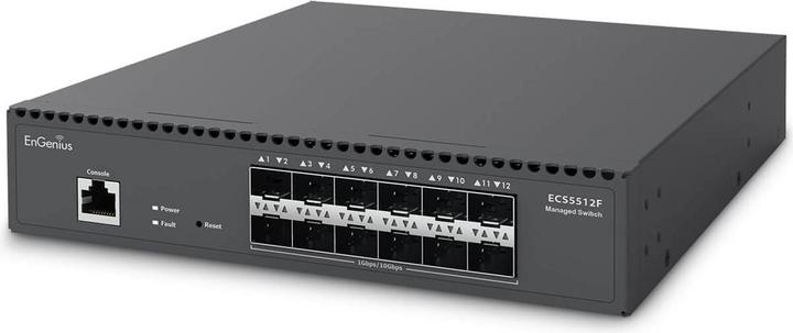 Produktbild EnGenius Switch Managed Layer2+ 12-Port • 12x SFP+ • 9,5" • Half-Rack Aggregation • ECS5512F • EnGe (12 Ports)