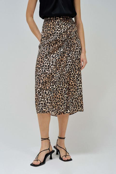 Salsa Jeans Midirock Animal Print Skirt with Button Detail