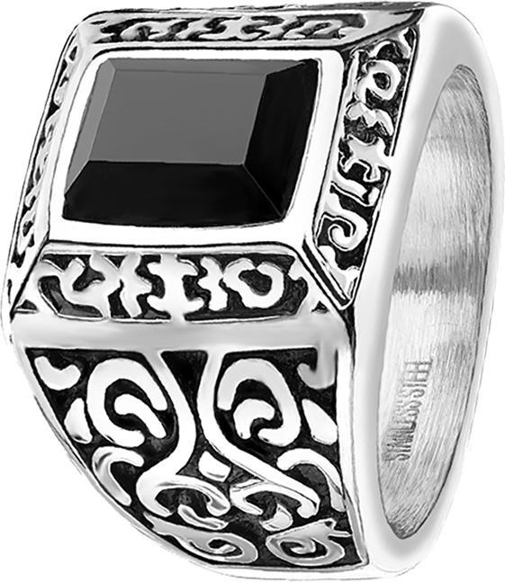 Star Piercing Ring silber Vintage mit viereckigem Juwel