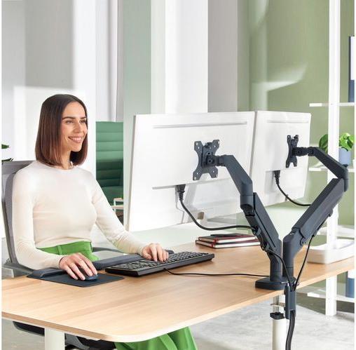 Actual product image Leitz Screen support 2 monitors velvet grey (Table, 32")