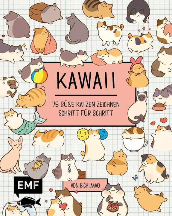 Actual product image Kawaii 75 süsse Katzen zeichnen - Schritt für Schritt
