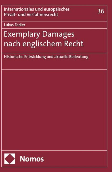 Actual product image Exemplary Damages nach englischem Recht (German, Lukas Fedler, 2024)