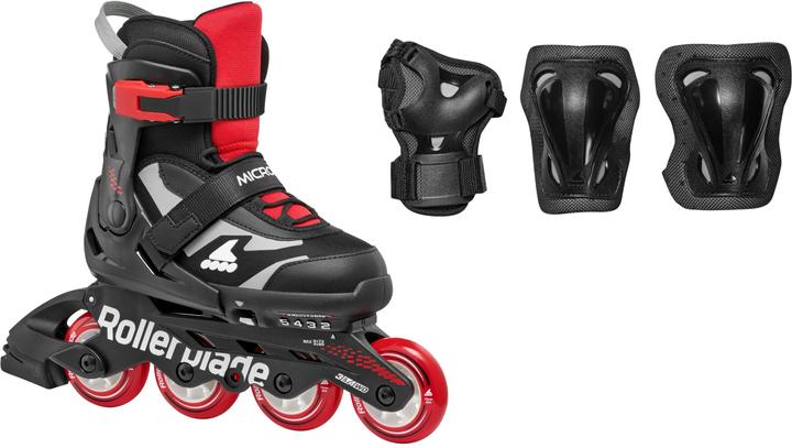 Produktbild Rollerblade Inline-Skates Microblade Combo Schwarz/Rot, 33-36.5 (33, 36.5)