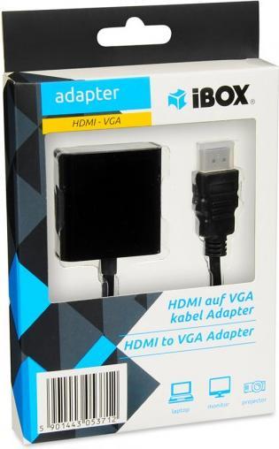 Produktbild iBox IAHV01 Videokabel-Adapter HDMI Typ A (Standard) VGA (D-Sub) (HDMI, VGA, 2.50 cm)