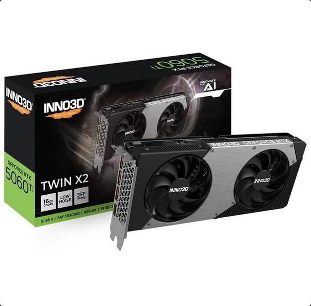 Image du produit Inno3D GeForce RTX 5060 Ti Twin X2 - 16GB GDDR7 RAM - Grafikkort (16 Go)