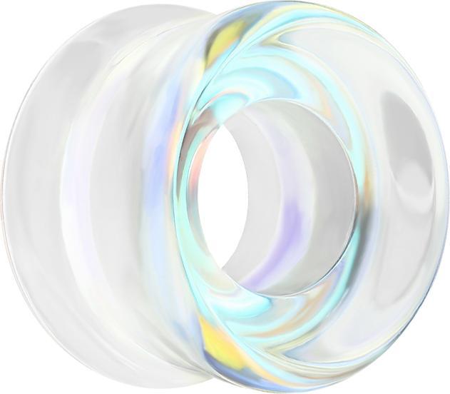 Produktbild Star Piercing Flared Tunnel transparent Nordlichter (Glas, ohne Messing)