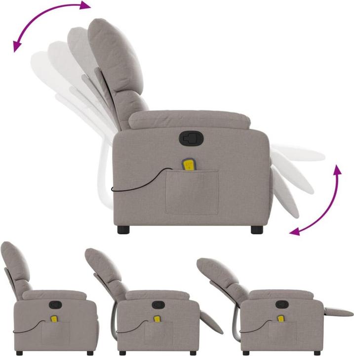 Produktbild VidaXL Massagesessel Taupe Stoff,Farbe: Taupe,Material: Stoff (100