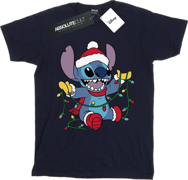 Produktbild Disney Lilo And Stitch Christmas Lights TShirt (S)