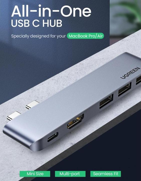 Actual product image Ugreen 5 in 2 -C Hub (USB-C, 5 Ports)